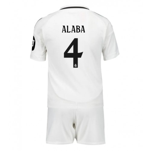 Fotbalové Dres Real Madrid David Alaba #4 Dětské Domácí 2024-25 Krátký Rukáv (+ trenýrky)